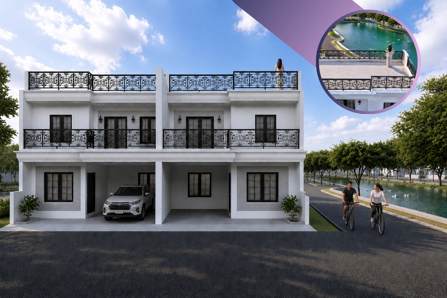 Rumah modern classic 2 lantai White House Premier di Depok dekat Cibubur Jakarta